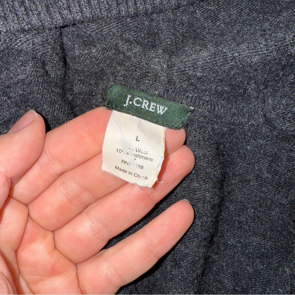 J.Crew Dark Grey Wool and Cashmere Hooded Sweater - Picture 5 of 5